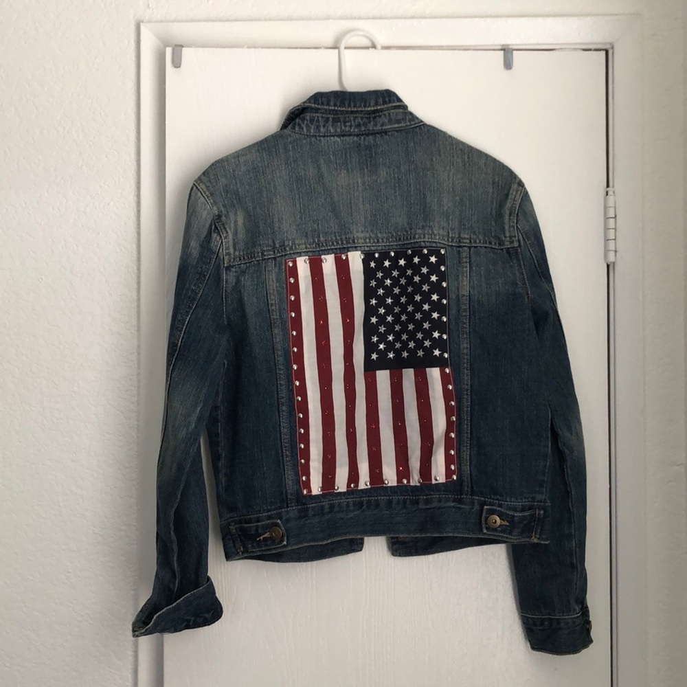 American flag jean jacket